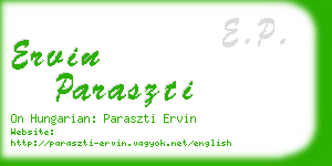 ervin paraszti business card